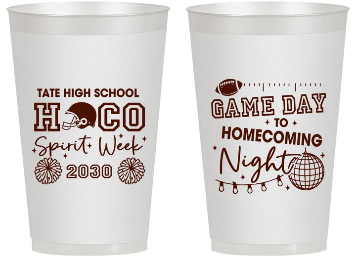 Personalized Homecoming 14 oz Frosted Cups - Spirit Week | 330013