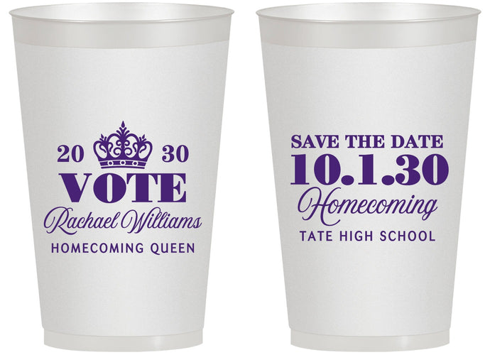 Personalized Homecoming 14 oz Frosted Cups - Hoco Queen Vote | 330020
