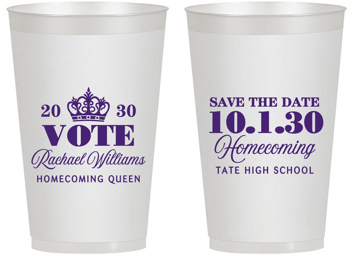 Personalized Homecoming 14 oz Frosted Cups - Hoco Queen Vote | 330020