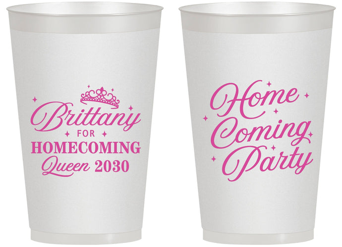 Personalized Homecoming 14 oz Frosted Cups - Hoco Queen Vote | 330022