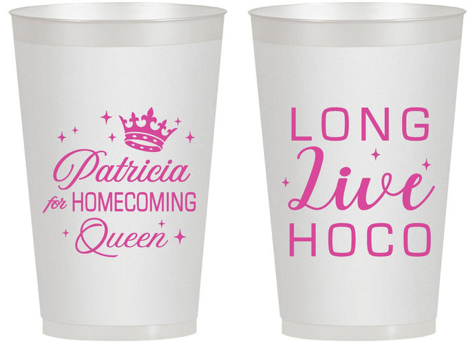 Personalized Homecoming 14 oz Frosted Cups - Hoco Queen Vote | 330026