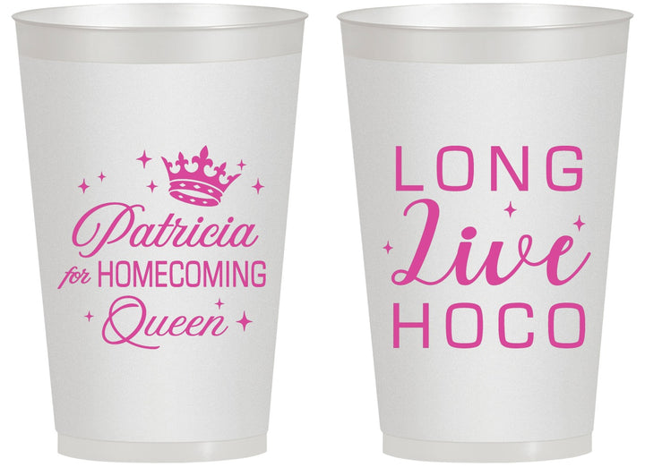 Personalized Homecoming 14 oz Frosted Cups - Hoco Queen Vote | 330026
