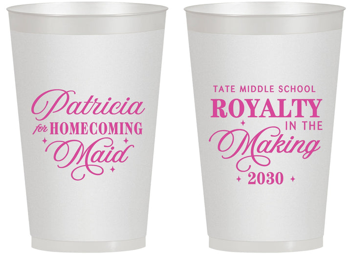 Personalized Homecoming 14 oz Frosted Cups - Hoco Maid Vote | 330028