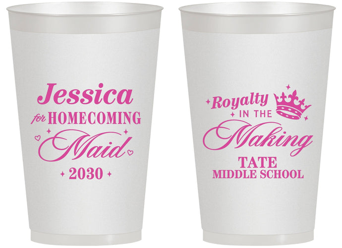 Personalized Homecoming 14 oz Frosted Cups - Hoco Maid Vote | 330029