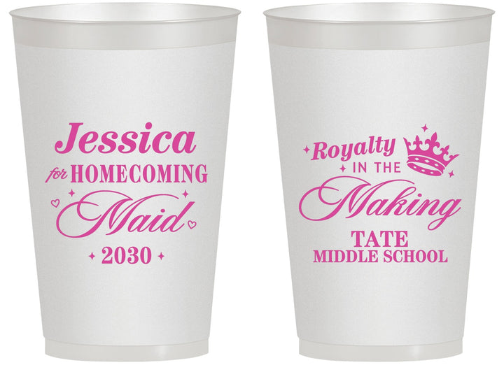 Personalized Homecoming 14 oz Frosted Cups - Hoco Maid Vote | 330029
