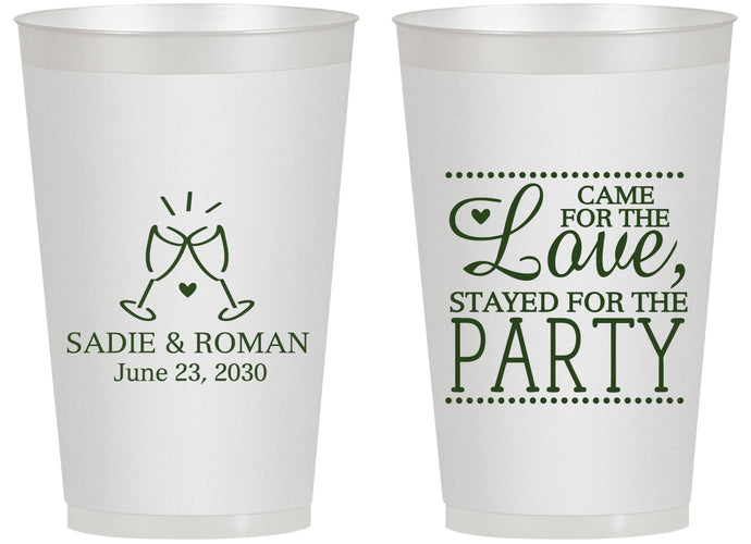 Personalized Wedding 14 oz Frosted Cups - Love Party | 331