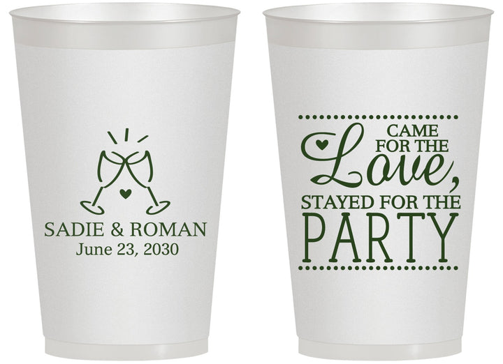 Personalized Wedding 14 oz Frosted Cups - Love Party | 331