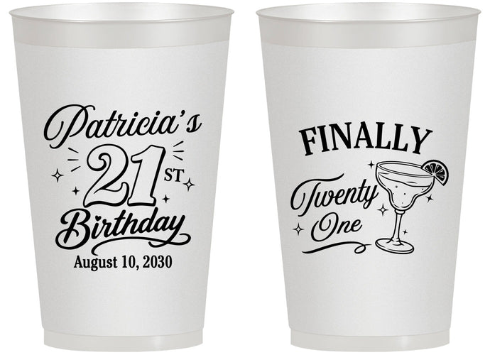Personalized 21st Birthday 14 oz Frosted Cups - Finally Twenty One | 340008
