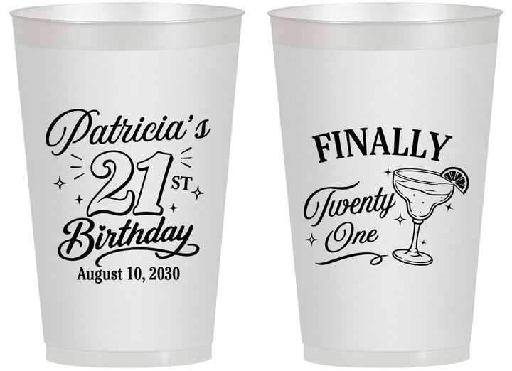 Personalized 21st Birthday 14 oz Frosted Cups - Finally Twenty One | 340008
