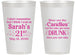 Personalized 21st Birthday 14 oz Frosted Cups - Candles Cake Drunk | 340017