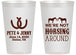 Personalized Wedding 14 oz Frosted Cups - Horseshoe | 342