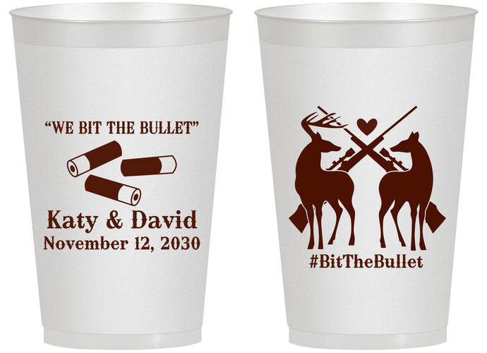 Personalized Wedding 14 oz Frosted Cups - We Bit The Bullet | 343