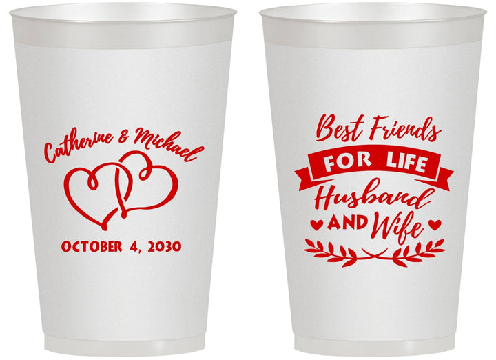 Personalized Wedding 14 oz Frosted Cups - Best Friends For Life | 349
