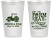 Personalized Wedding 14 oz Frosted Cups - Left The Farm Tractor | 351