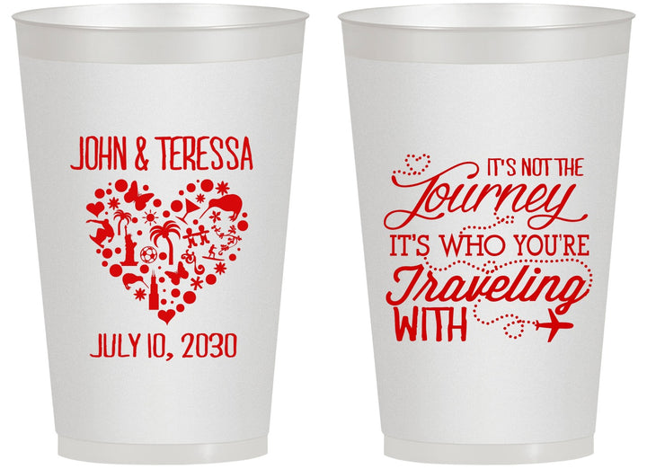 Personalized Wedding 14 oz Frosted Cups - Journey Traveling With | 354