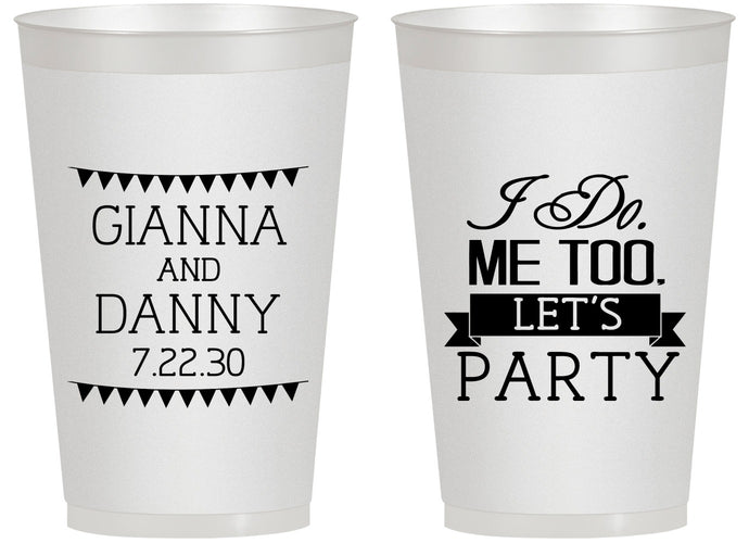 Personalized Wedding 14 oz Frosted Cups - I Do Me Too | 363