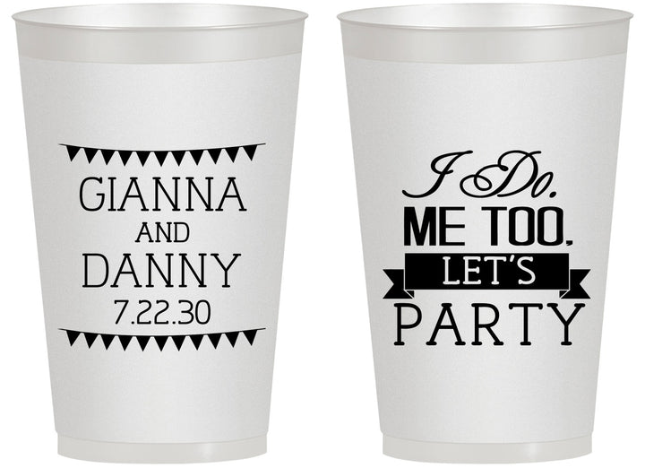 Personalized Wedding 14 oz Frosted Cups - I Do Me Too | 363