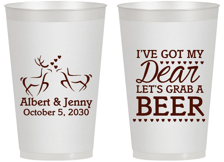 Personalized Wedding 14 oz Frosted Cups - Dear Beer | 372