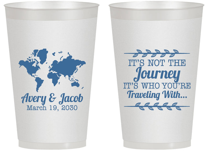 Personalized Wedding 14 oz Frosted Cups - Journey Traveling With | 374