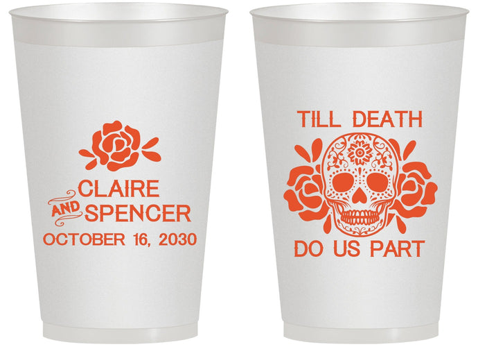 Personalized Wedding 14 oz Frosted Cups - Till Death Do Us Part | 380