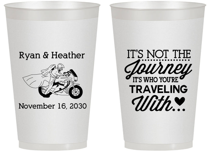 Personalized Wedding 14 oz Frosted Cups - Journey Traveling With | 385