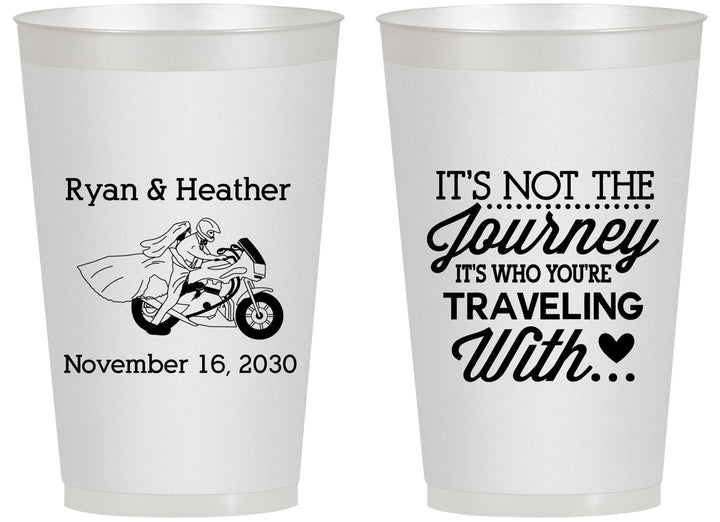 Personalized Wedding 14 oz Frosted Cups - Journey Traveling With | 385