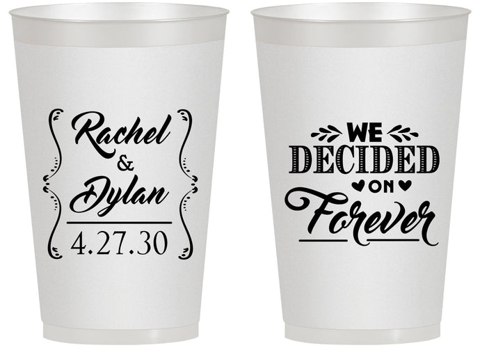 Personalized Wedding 14 oz Frosted Cups - We Decided On Forever | 386