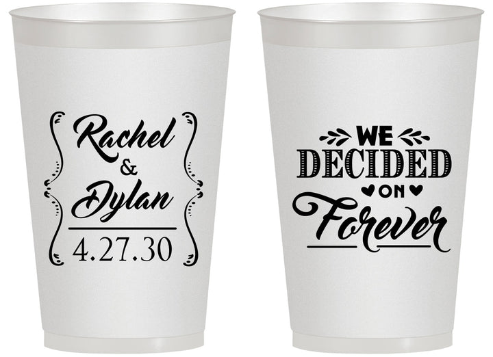 Personalized Wedding 14 oz Frosted Cups - We Decided On Forever | 386