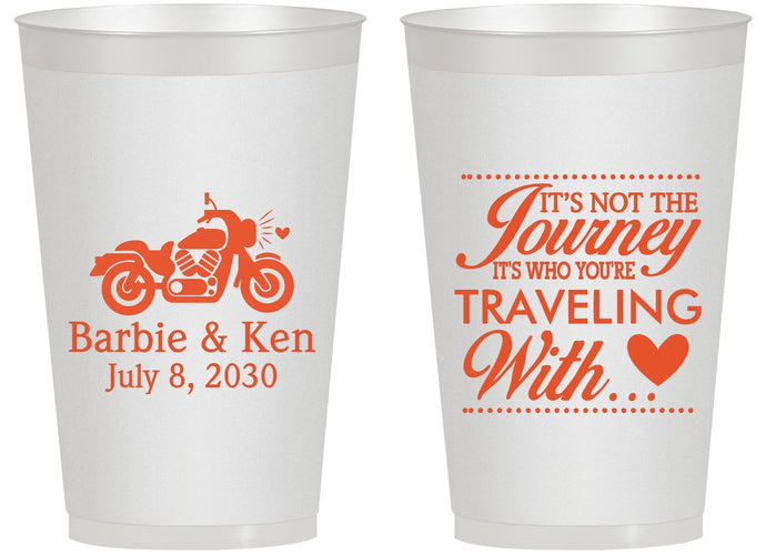 Personalized Wedding 14 oz Frosted Cups - Journey Traveling With | 388