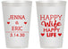 Personalized Wedding 14 oz Frosted Cups - Happy Wife Happy Life | 393