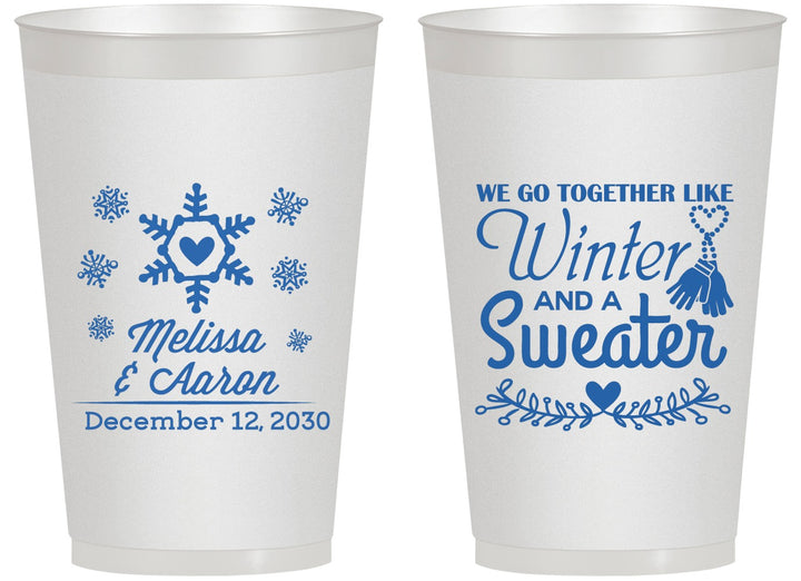 Personalized Wedding 14 oz Frosted Cups - Christmas Winter | 399