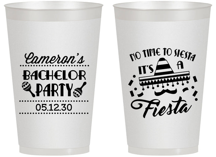 Personalized Bachelor Party 14 oz Frosted Cups - Siesta Fiesta Mexican | 40000