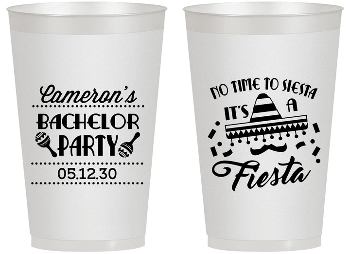 Personalized Bachelor Party 14 oz Frosted Cups - Siesta Fiesta Mexican | 40000