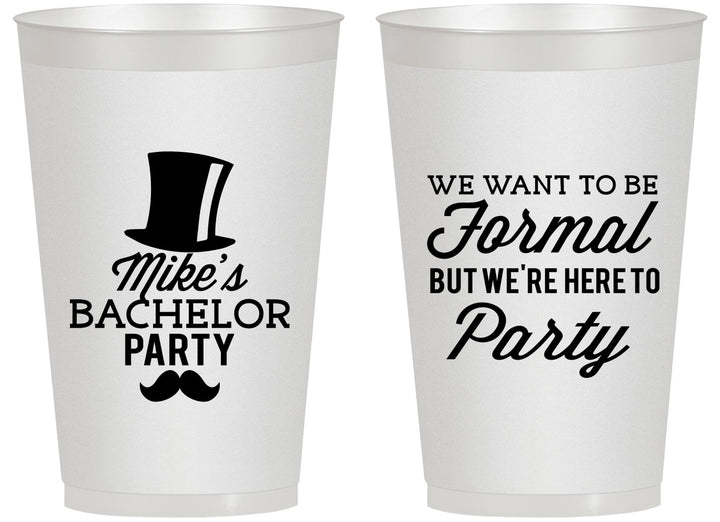 Personalized Bachelor Party 14 oz Frosted Cups - Formal | 40007