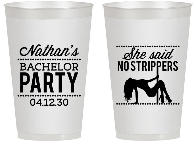 Personalized Bachelor Party 14 oz Frosted Cups - Strip Club | 40008