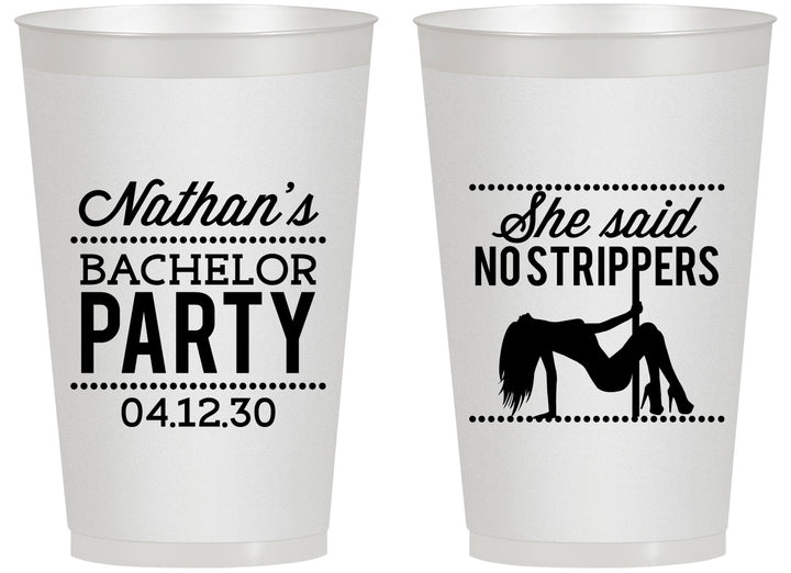 Personalized Bachelor Party 14 oz Frosted Cups - Strip Club | 40008