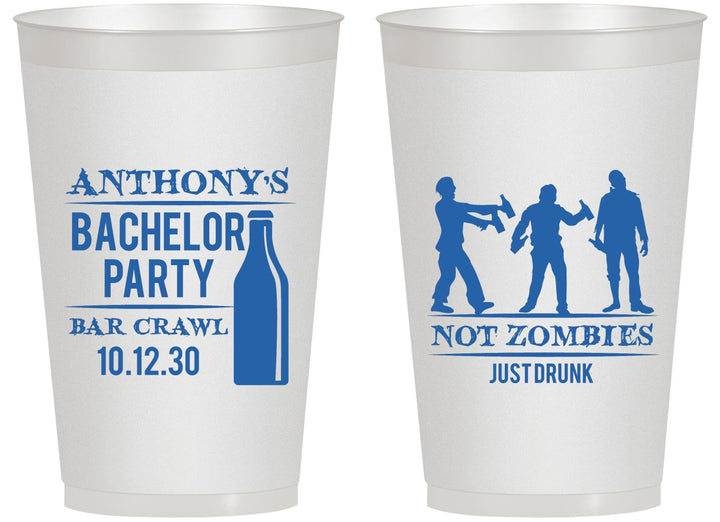 Personalized Bachelor Party 14 oz Frosted Cups - Bar Crawl | 40010