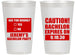Personalized Bachelor Party 14 oz Frosted Cups - Caution Expires On | 40012