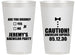 Personalized Bachelor Party 14 oz Frosted Cups - Caution Expires On | 40013