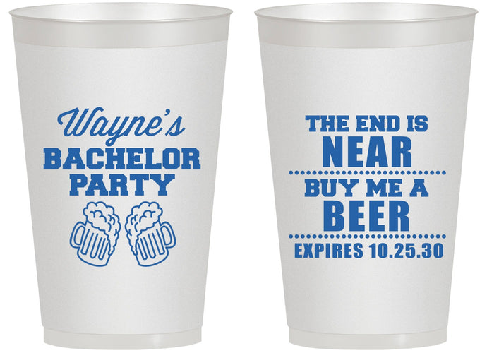 Personalized Bachelor Party 14 oz Frosted Cups - Beer | 40014