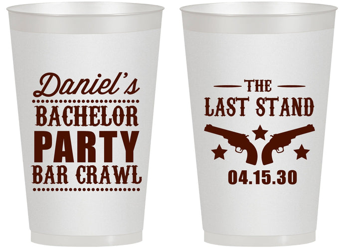 Personalized Bachelor Party 14 oz Frosted Cups - The Last Stand | 40016