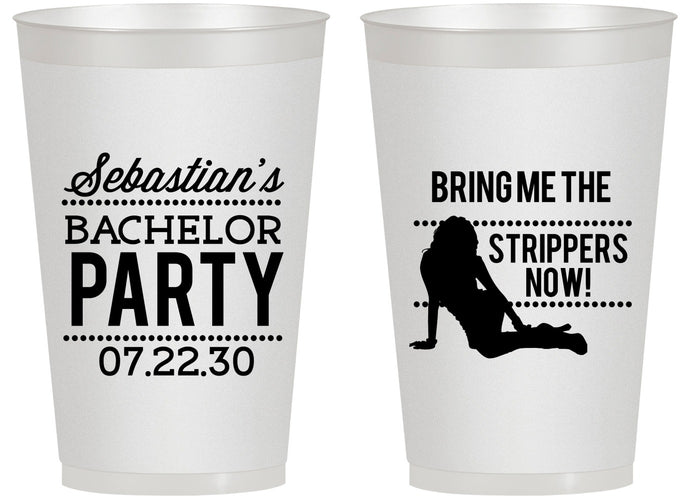 Personalized Bachelor Party 14 oz Frosted Cups - Strip Club | 40017