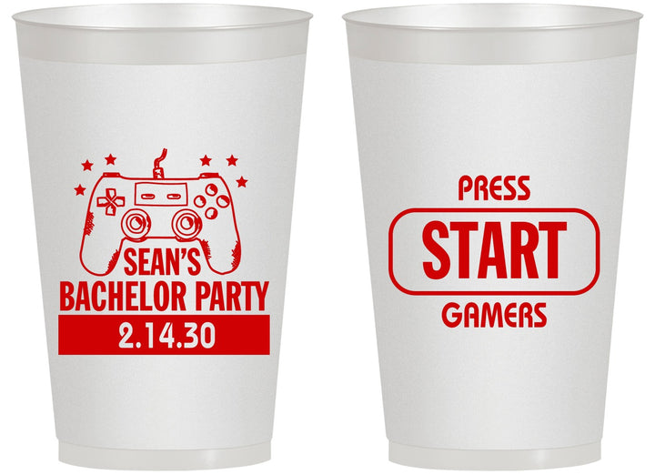 Personalized Bachelor Party 14 oz Frosted Cups - Video Games | 40018