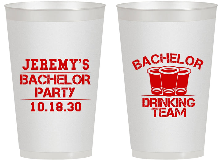 Personalized Bachelor Party 14 oz Frosted Cups - Drinking Team | 40020
