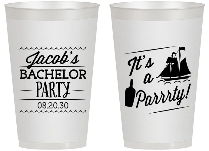 Personalized Bachelor Party 14 oz Frosted Cups - Boat | 40023