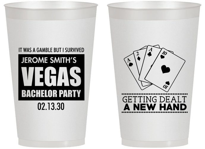 Personalized Bachelor Party 14 oz Frosted Cups - Las Vegas | 40026
