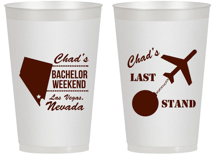 Personalized Bachelor Party 14 oz Frosted Cups - Last Stand | 40034