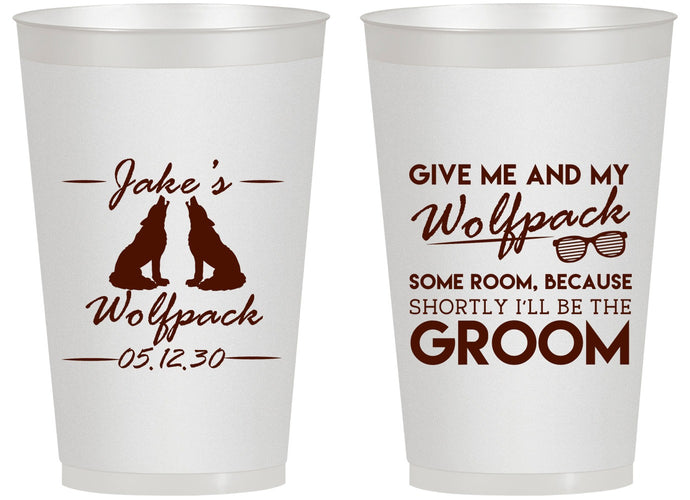 Personalized Bachelor Party 14 oz Frosted Cups - Wolfpack | 40036