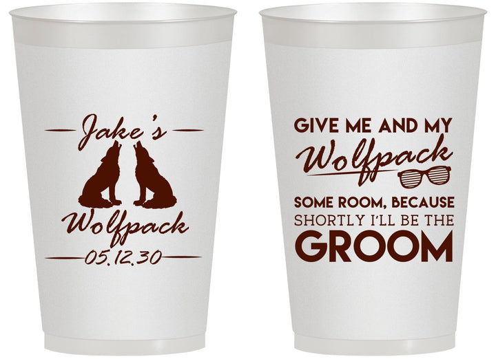 Personalized Bachelor Party 14 oz Frosted Cups - Wolfpack | 40036