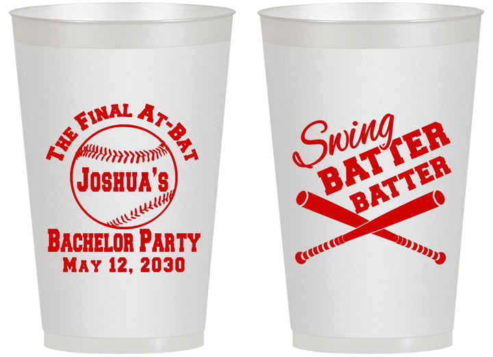 Personalized Bachelor Party 14 oz Frosted Cups - Baseball | 40038